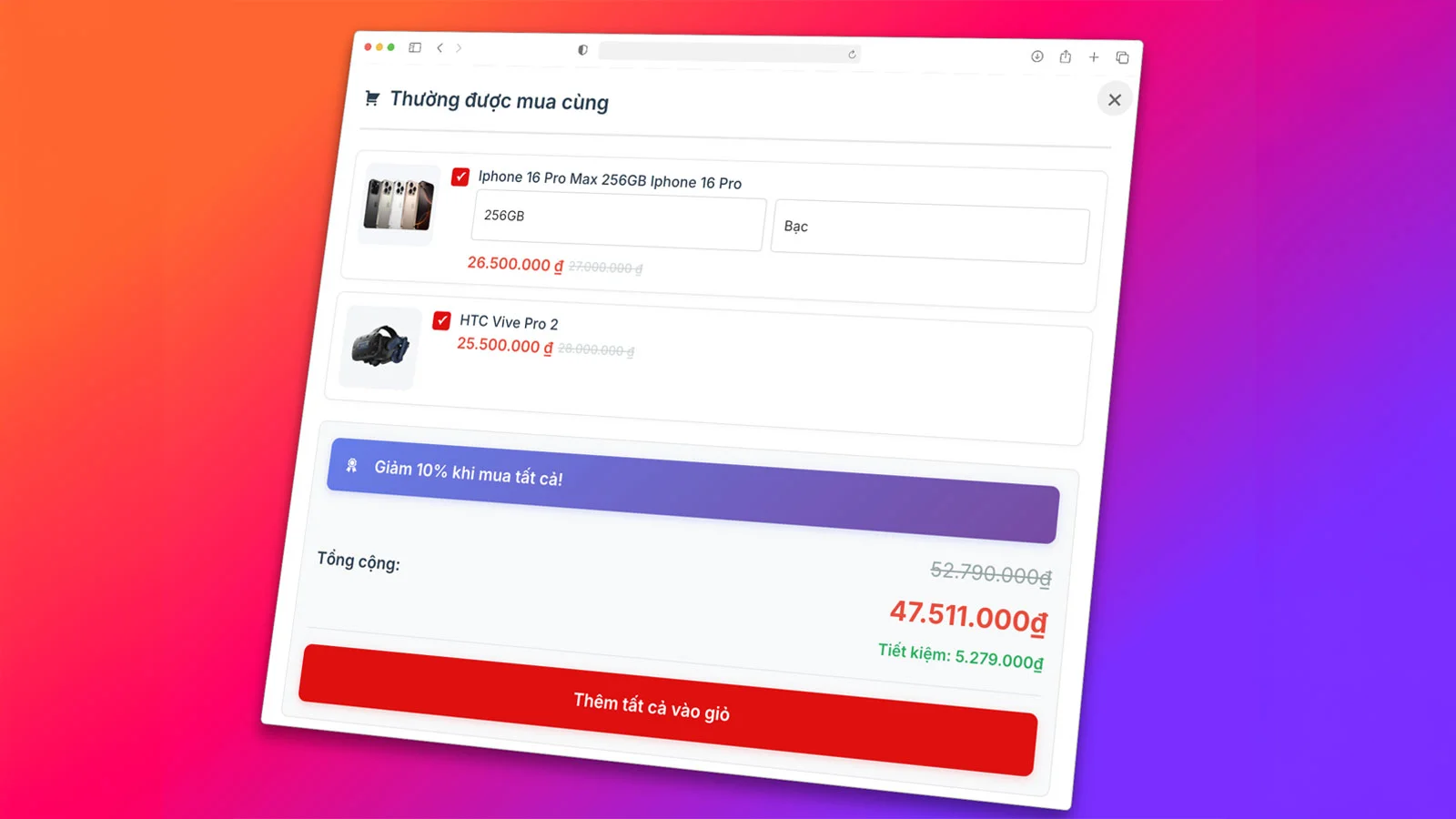 Plugin bán chéo sản phẩm kèm thêm sản phẩm cho Woocommerce của Wordpress - Dabilux FBT