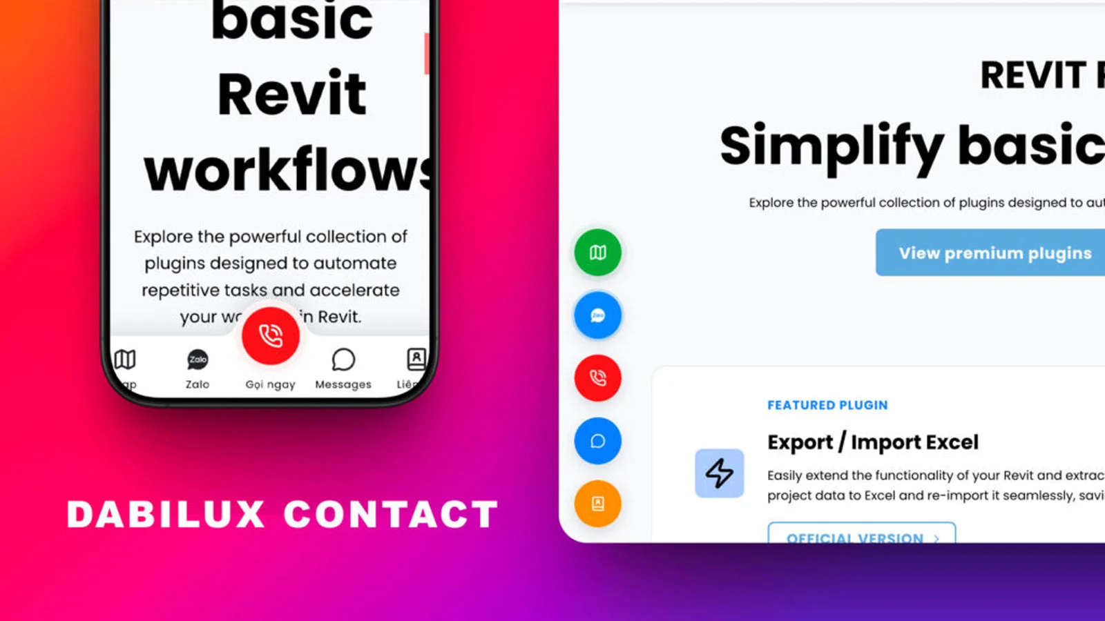 Plugin nút liên hệ nhanh - Dabilux Contact Button