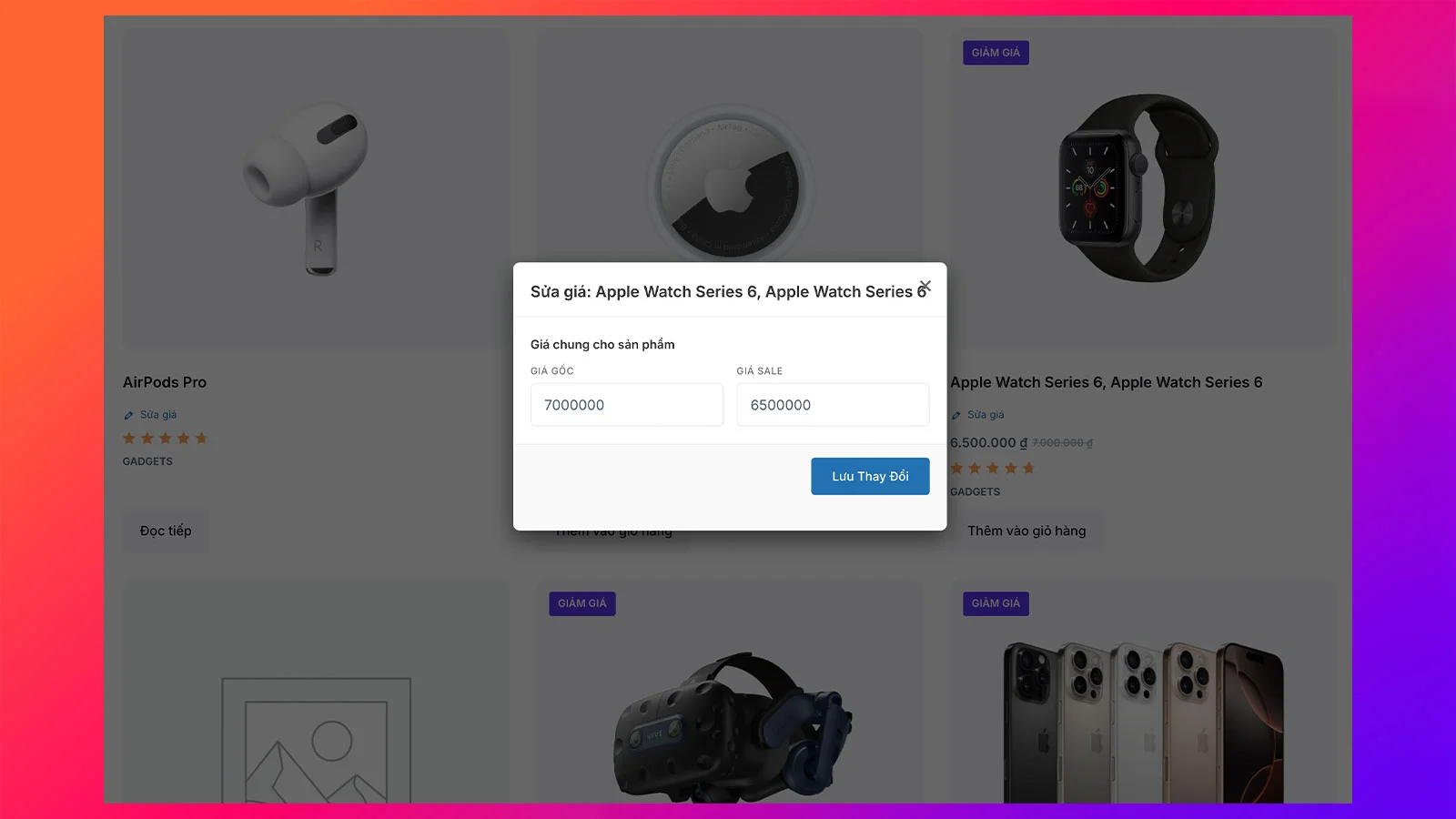 Plugin sửa giá nhanh cho Woocommerce